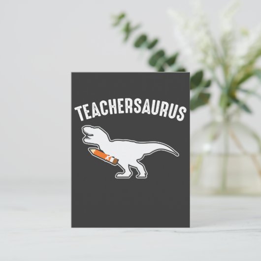 Dinosaur-Lehrer zurück zur Schule Dino Lover Postkarte (Stehend Vorderseite)
