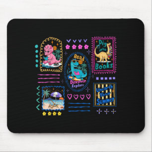 Dinosaur Leseklub Sommer Buchliebhaber Bibliothek Mousepad