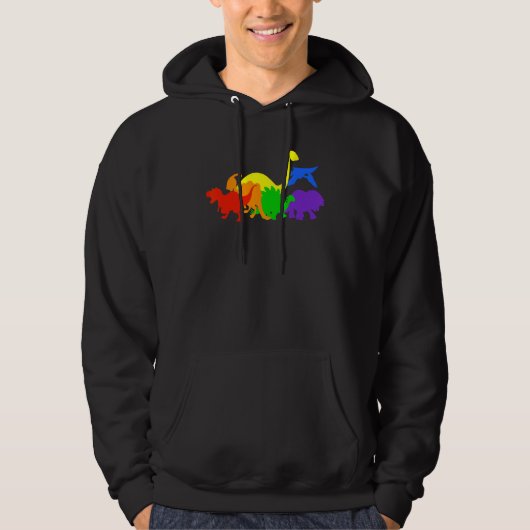 Dinosaur LGBT Rex Dino Gay Pride Lesbian Transgend Hoodie (Vorderseite)