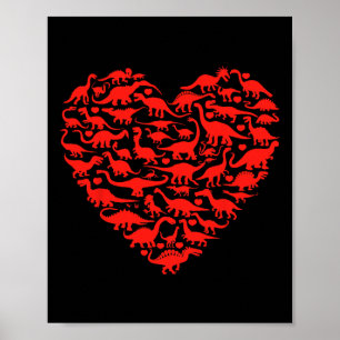 Dinosaur Liebe Heart T Rex Niedlich Valentinstag B Poster