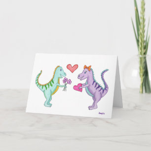 Dinosaur-Liebe Karte