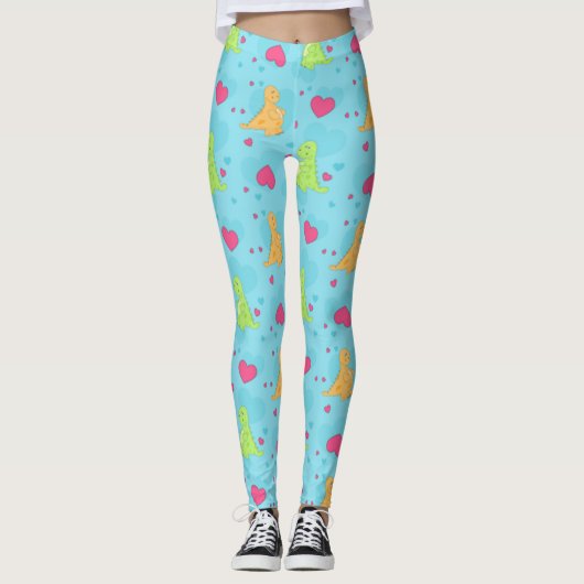Dinosaur-Liebe Leggings (Vorderseite)