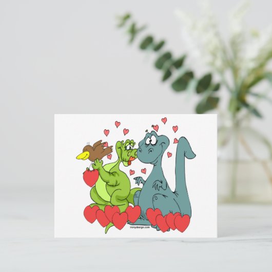 Dinosaur-Liebe Postkarte (Stehend Vorderseite)