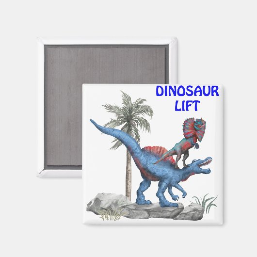 Dinosaur Lift Magnet (Vorderseite/Rückseite)