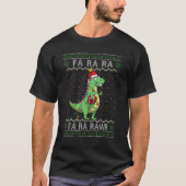 Dinosaur Light Christmas Fa Ra Rawr UGLY Rex Boys T-Shirt (Vorderseite)