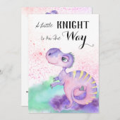 *~* Dinosaur Lila Yellow Dragon Baby Boy Dusche Einladung (Vorne/Hinten)