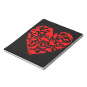 Dinosaur Love Heart Cute Valentines Day Boys Kids Notizblock (Rotiert)