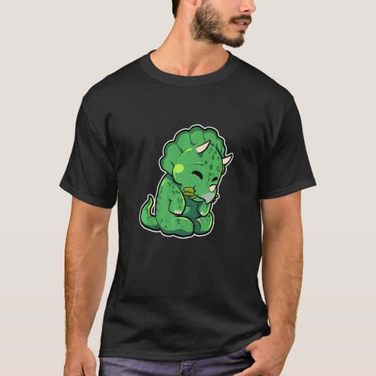 Dinosaur Lover Cute Triceratops Premium T-Shirt (Vorderseite)