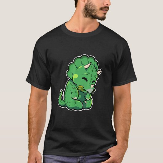 Dinosaur Lover Cute Triceratops T-Shirt (Vorderseite)