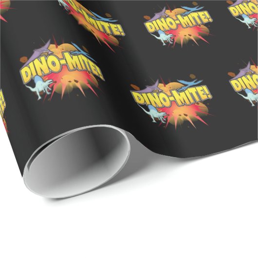 Dinosaur Lover Dynamite Dino-mite Pun Geschenkpapier (Rolleneckpunkt)