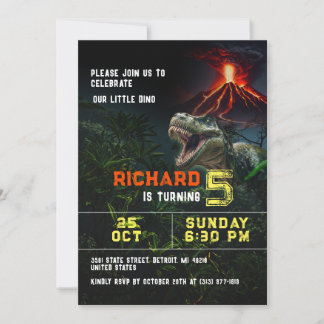 Dinosaur Lover Kids Individuell gestaltete Geburts Einladung