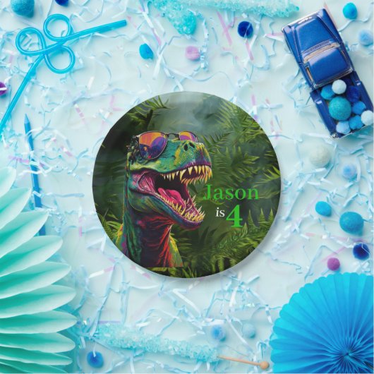 Dinosaur Lover mit Coolem TRex Pappteller (Party)