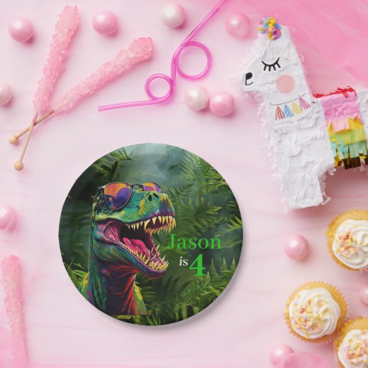 Dinosaur Lover mit Coolem TRex Pappteller (Party)