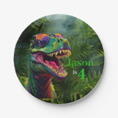 Dinosaur Lover mit Coolem TRex Pappteller (Vorderseite)