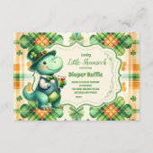 Dinosaur Lucky Little Kleeblatt Diapper Raffle Begleitkarte (Vorderseite)