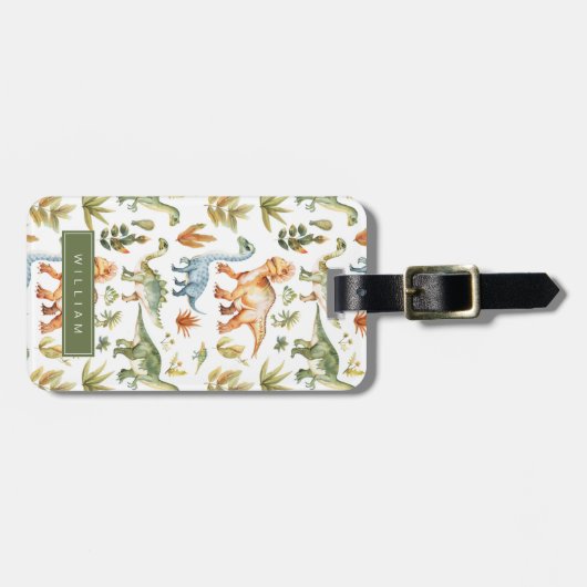 Dinosaur Luggage Tags Gepäckanhänger (Vorderseite horizontal)