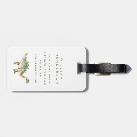 Dinosaur Luggage Tags Gepäckanhänger (Rückseite horizontal)
