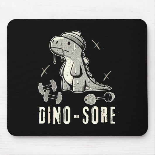 Dinosaur Lustiger Fitnessstudio T-Rex Bodybuilding Mousepad (Vorne)