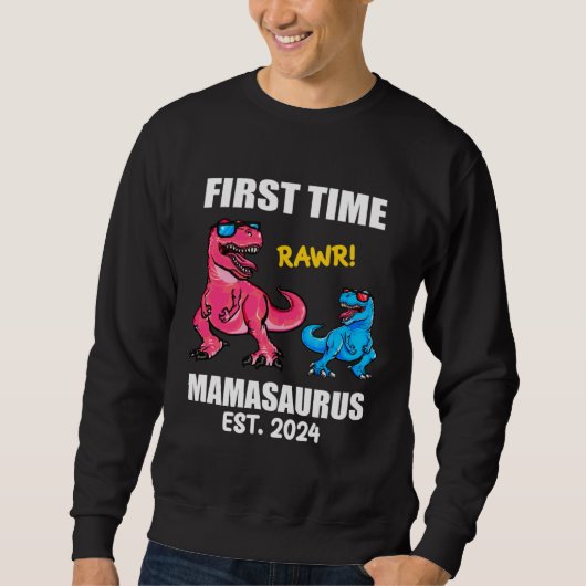 Dinosaur Mama  2024 Baby Announcement First Time M Sweatshirt (Vorderseite)