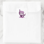 Dinosaur Mama - Mamasaurus Quadratischer Aufkleber (Tasche)