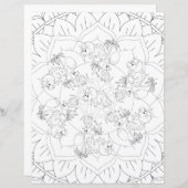 Dinosaur Mandala Spaß Entspannen Kinder Farbseite (Vorne/Hinten)