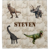 Dinosaur Marble Child Personalisiert Duschvorhang (Vorderseite)