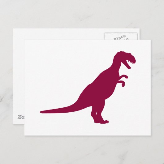 Dinosaur Maroon Postkarte (Vorne/Hinten)