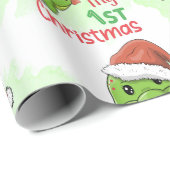 Dinosaur, mein erstes Weihnachten Geschenkpapier (Rolleneckpunkt)