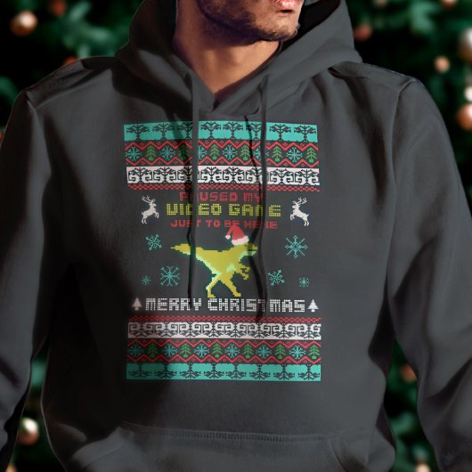 Dinosaur Meme Gamer Funny Ugly Christmas Sweater Hoodie