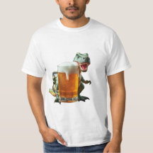 Dinosaur men’s T-Shirt defending his beer
