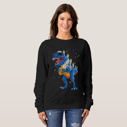 Dinosaur Menorasaurus Rex Dino Boys Hanukkah Chanu Sweatshirt (Vorne ganz)