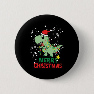 Dinosaur Merry Christmas Button