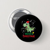 Dinosaur Merry Christmas Button (Vorne & Hinten)