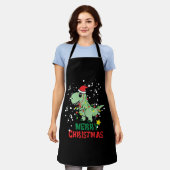 Dinosaur Merry Christmas Schürze (Getragen)