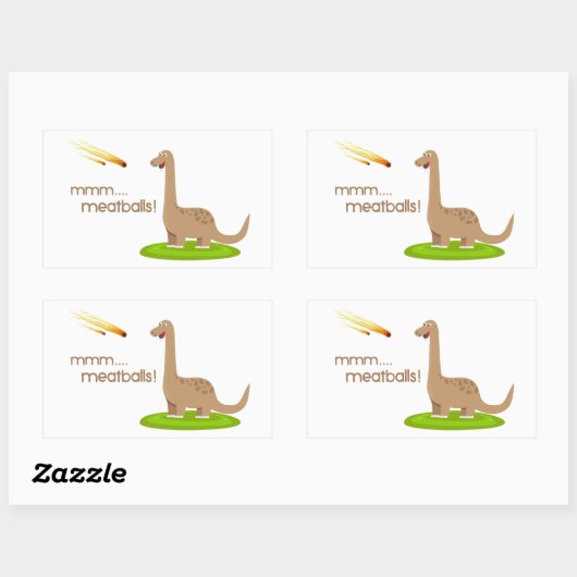 Dinosaur Meteor Meatballs Rechteckiger Aufkleber (Blatt)