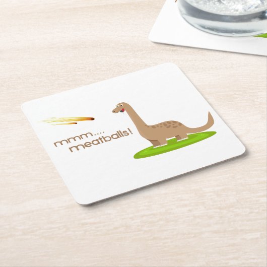 Dinosaur Meteor Meatballs Rechteckiger Pappuntersetzer (angewinkelt)