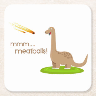 Dinosaur Meteor Meatballs Rechteckiger Pappuntersetzer
