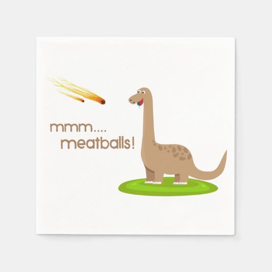Dinosaur Meteor Meatballs Serviette (Vorderseite)