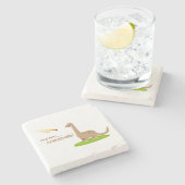 Dinosaur Meteor Meatballs Steinuntersetzer (Seitenansicht)