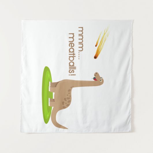 Dinosaur Meteor Meatballs Wandteppich (Vorderseite (Horizontal))
