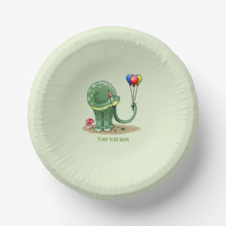 Dinosaur mit Ballons für die Party Pappteller