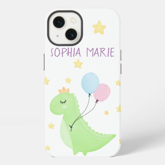 Dinosaur mit Ballons iPhone Hülle (Rückseite)