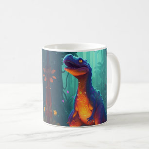 Dinosaur mit farbenfroher Urzeit • Lustiger Dino f Kaffeetasse