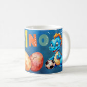Dinosaur mit farbenfroher Urzeit• Lustiger Dino fü Kaffeetasse (VorderseiteRechts)