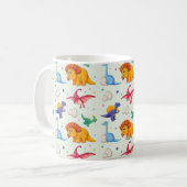 Dinosaur mit farbenfroher Urzeit• Spaßiger Dino fü Kaffeetasse (Vorderseite Links)