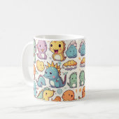 Dinosaur mit farbenfroher Vorgeschichte• Lustiger  Kaffeetasse (Vorderseite Links)