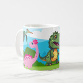 Dinosaur mit farbenfroher Vorgeschichte• Lustiger Kaffeetasse (Vorderseite Links)