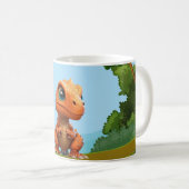 Dinosaur mit farbenfroher Vorgeschichte• Lustiger  Kaffeetasse (VorderseiteRechts)