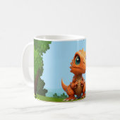 Dinosaur mit farbenfroher Vorgeschichte• Lustiger  Kaffeetasse (Vorderseite Links)