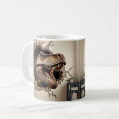 Dinosaur mit farbenfroher Vorgeschichte• Lustiger Kaffeetasse (Vorderseite Links)